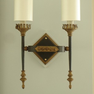 Pair Of Vintage Two Arm Wall Lamps.